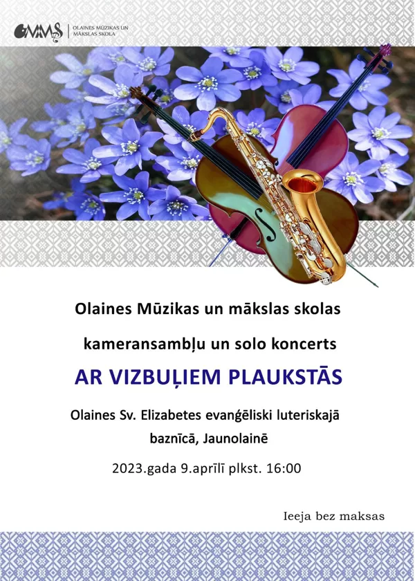 Olaines Mūzikas un mākslas skolas audzēkņu koncerts  2023.gada 9. aprīlī.